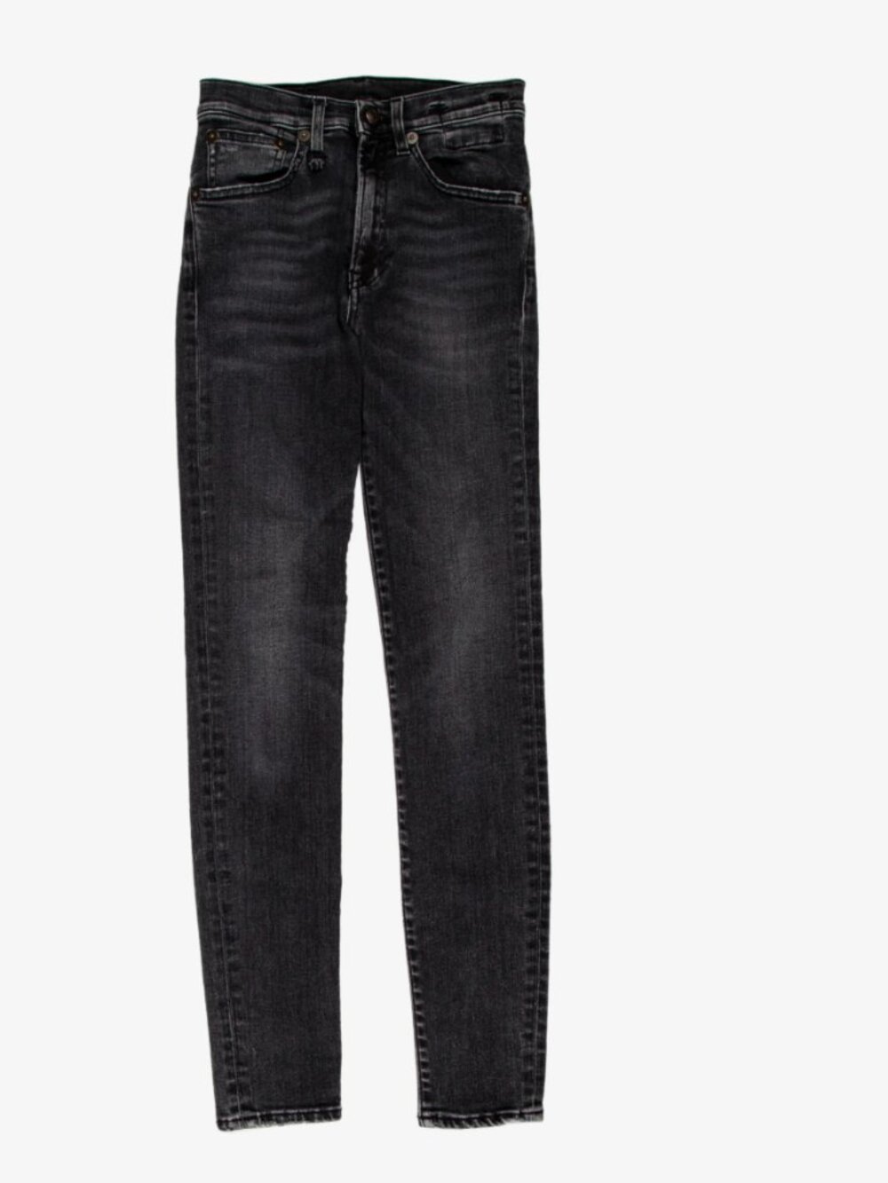 R13 High-Rise Skinny Jeans in Faded Black
